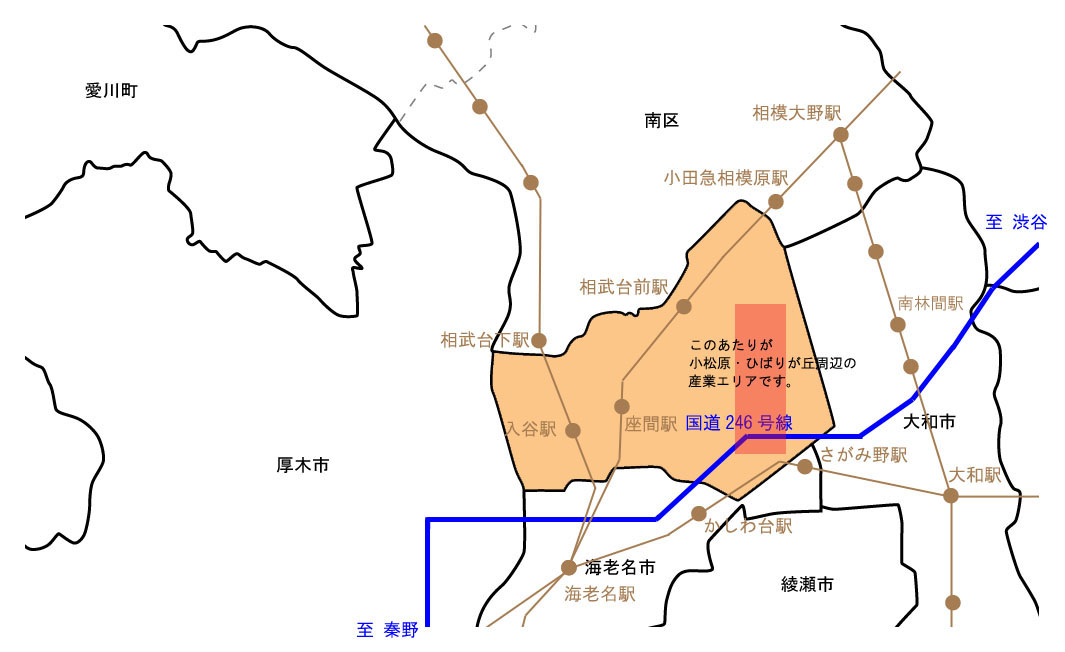 座間市の産業エリアや交通など