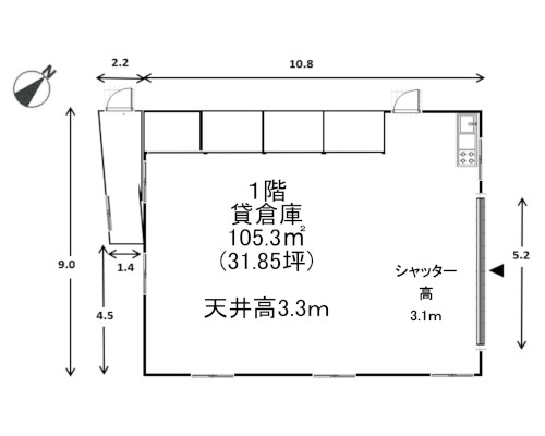 綾瀬市 JR相模線海老名駅の貸倉庫画像(3)
