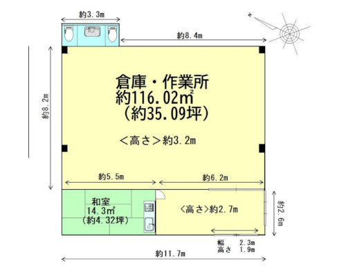 横浜市港北区 横浜市高速鉄道1号線3号線北新横浜駅の貸倉庫画像(3)