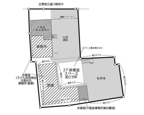 川崎市多摩区 京王相模原線京王稲田堤駅の貸倉庫画像(2)
