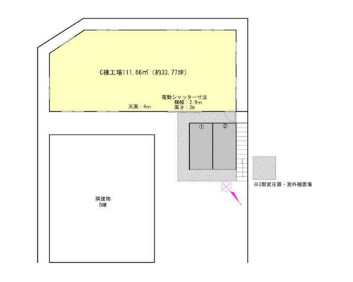 川崎市中原区 JR南武線武蔵新城駅の貸工場・貸倉庫画像(2)