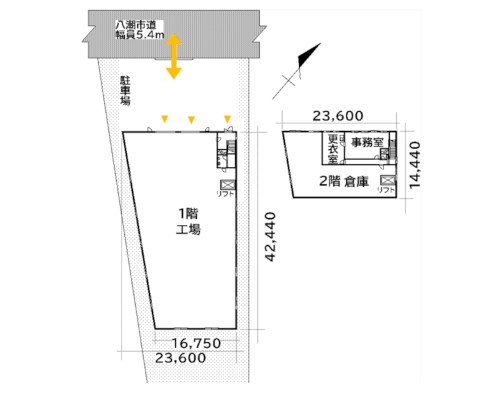 八潮市 東武伊勢崎線谷塚駅の貸工場・貸倉庫画像(3)